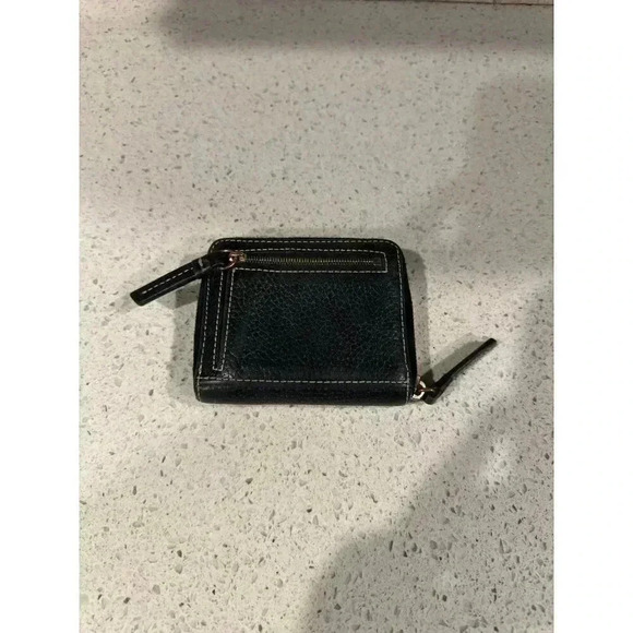 Dooney & Bourke Pebble Grain Zip Around Credit Card Wallet - Midnight Blue (g1) - Picture 2 of 3